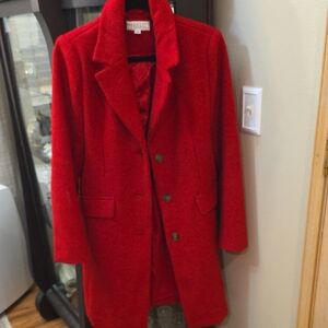 Laundry By Shelli Segal Red Wool Coat Size Large  Mom's Closet